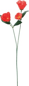 【造花】椿スプレー　レッド　FSK-0002R