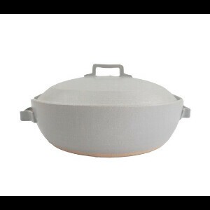 万古烧 锅 灰色 耐热陶器 7号 日本制造