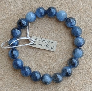 Gemstone Bracelet Aquamarine/Coral 10mm