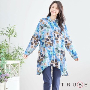 【2025新作】【L〜LL】アクアドットロングシャツ(N73-071) (7号店) FM7