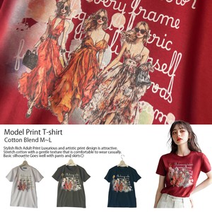 ☆NEW！☆モデル プリント Tシャツ 半袖【綿混】【M~L】