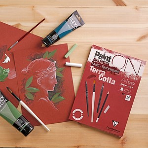 【クレールフォンテーヌ画材】PAINT'ON ペイントオン　画用紙パッド 新色　”テラコッタ”