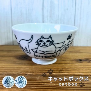 Mino ware Rice Bowl Cat Pottery Made in Japan