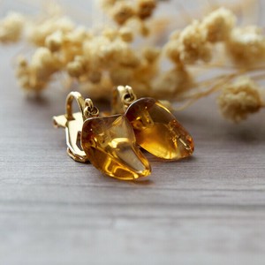 Clip-On Earrings Natural Stone Stainless Steel Made in Japan