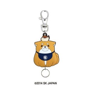 忠犬もちしば ラバーリールキーホルダー(おかか)N