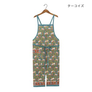 エプロン カリーノブロックプリント ターコイズ 11725900229