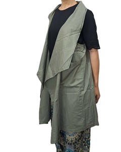 ベスト　ジレ　ロングベスト　羽織　ジャケット　コート　単色　レディース