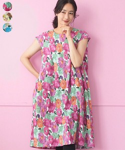 Casual Dress Floral Pattern A-Line French Sleeve 100% Cotton [2025 NEW]