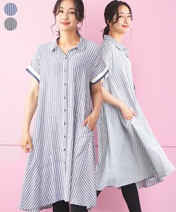 Casual Dress Switching Dress Stripe A-Line French Sleeve [2025 NEW]