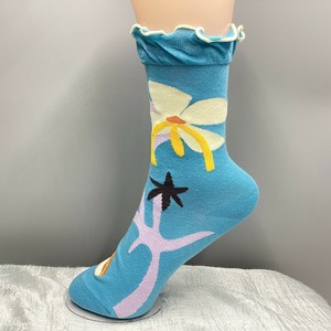 Crew Socks Flower Ladies fashion Socks Flowers
