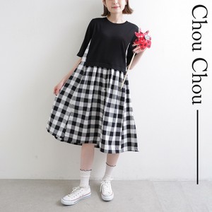 チェック切替ワンピース 　2025SS新作　 chouchou東京