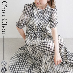 チェックティアードワンピース 　2025SS新作　 chouchou東京