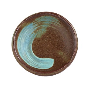 蒼海刷毛目丸小皿