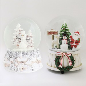 《予約：25年10月以降》【楽しいクリスマスを迎える☆】スノーイングLED付オルゴール スノードーム