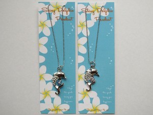 Stainless Steel Chain Flower Pink Pendant