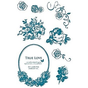 ［輸入スタンプ ］RICO DESIGN シリコンスタンプ☆ローズ バラ 薔薇 ばら リース 花柄☆