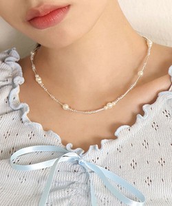 デザインビーズ ネックレス　レディース　アクセサリー　パーティー　韓国製