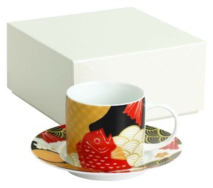 セラミック藍 RINPAデミタス碗皿 鯛&富士山 41003