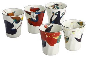 セラミック藍 花かいろう5客フリーカップ 02523