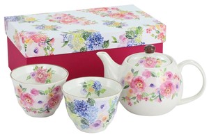 セラミック藍 花音色ペアポット茶器 03937