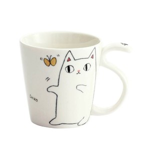にゃん屋 猫3兄弟 しっぽマグカップ shiro 13010