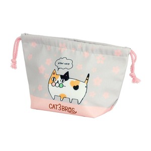 にゃん屋 猫3兄弟 保温保冷ランチ巾着 mike 23046