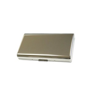 坪田パール シガレットケース カジュアルメタル 100mm/14本　シルバー・1-59407-81