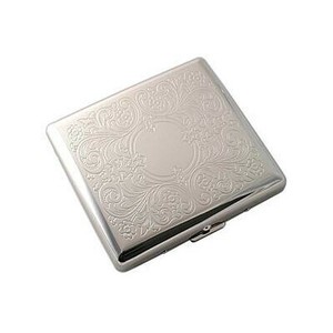 坪田パール シガレットケース カジュアルメタル 85mm/20本 アラベスク 1-95408-81