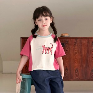 韓国スタイル 3色7サイズ シャツ 半袖 プリント かわいい