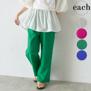 【7末予約販売】【each　新作】 麻混ドロスト紐 ワイドパンツ 2025SS　2025人気　each東京