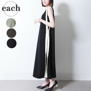 7/1頃【7上予約販売】通年定番 配色テープ ノースリーブワンピース オケージョン 2025人気　each東京