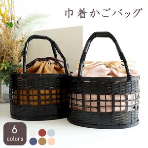 かごバッグ　カゴバッグ　巾着　かご巾着　大容量　浴衣　大人　ベージュ　ピンク　水色 ネイビー　和装