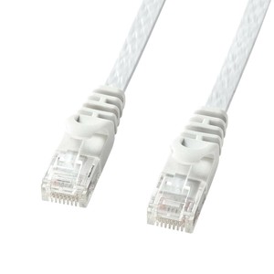 サンワサプライ カテゴリ6 フラットLANケーブル 15m ホワイト LA-FL6-15W