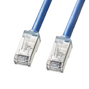 サンワサプライ カテゴリ6A STP LANケーブル 超ショートブーツ ブルー 0.25m KB-T6ASB-0025BL