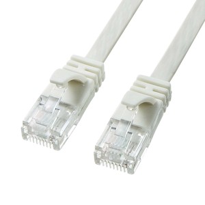 サンワサプライ カテゴリ6AフラットLANケーブル ホワイト 2m KB-FL6A-02W