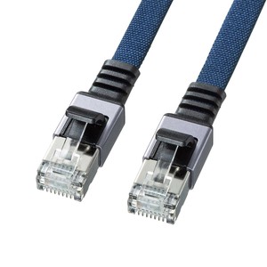 サンワサプライ カテゴリ6AメッシュフラットLANケーブル ブルー 3m KB-FL6AME-03BL