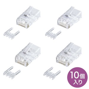 サンワサプライ カテゴリ6RJ-45コネクタ 単線用 ADT-6RJ-10N