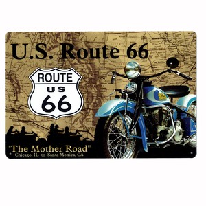 サインボード　メタルサイン　A4　ルート66　ROUTE66　ガレージ　アメリカン雑貨　ブリキ　ティン　看板