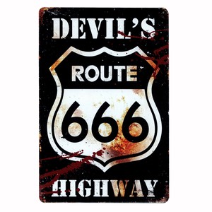 サインボード　メタルサイン　A4　ルート66　ROUTE66　ガレージ　アメリカン雑貨　ブリキ　ティン　看板