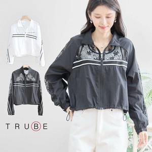 2025年新商品 罩衫 花朵 L尺寸 蕾丝拼接 束腰夹克