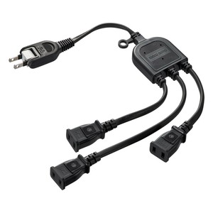 サンワサプライ ACアダプタ専用電源延長コード 3分岐・2P・3個口 ブラック TAP-EX3BKN
