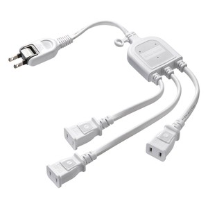 サンワサプライ ACアダプタ専用電源延長コード 3分岐・2P・3個口 ホワイト TAP-EX3WN