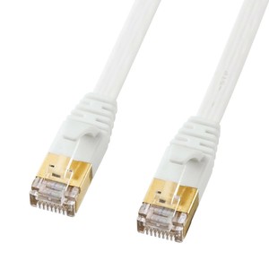 サンワサプライ CAT7ウルトラフラットLANケーブル 0.5m ホワイト KB-FLU7-005W