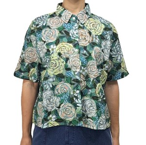 衬衫 花朵 绿色 衬衫