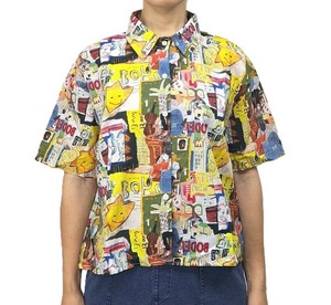Button Shirt/Blouse Star Short Sleeve Shirt