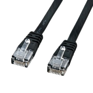 サンワサプライ カテゴリ6フラットケーブル1m ブラック KB-FL6-01BKN