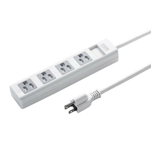 サンワサプライ シャッタータップ 3P 4個口 2.5m TAP-SH3425MG3P
