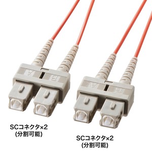 サンワサプライ メガネ型光ファイバケーブル(マルチ50μm、SC×2-SC×2) 3m HKB-SCSC5-03N
