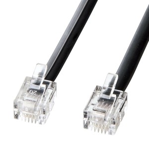 サンワサプライ モジュラーケーブル ブラック 5m TEL-N1-5BKN2