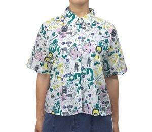 Button Shirt/Blouse Short Sleeve Shirt